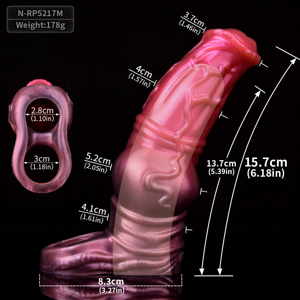 Fantasy Horse Knot Cock Sleeve – Silicone Penis Extender with Ring for Delay & Size Enhancement