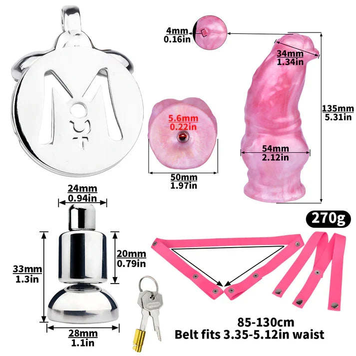 Monster Dildo Chastity Cage