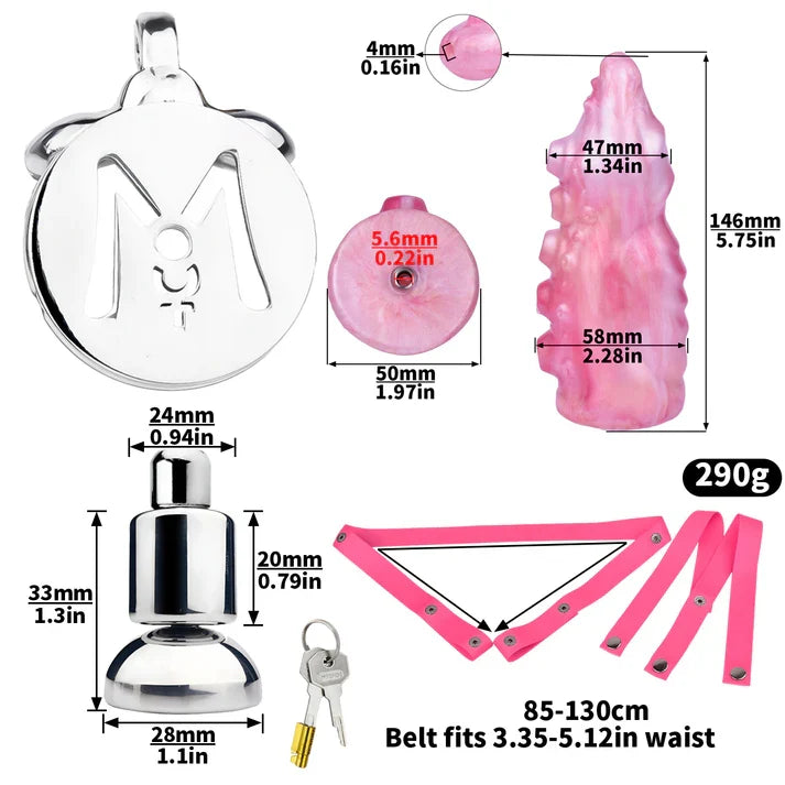 Monster Dildo Chastity Cage