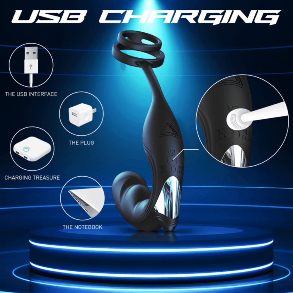 Noel-Remote-Control-Prostate-Massager-Dual-Cock-Ring-Anal-Vibrator