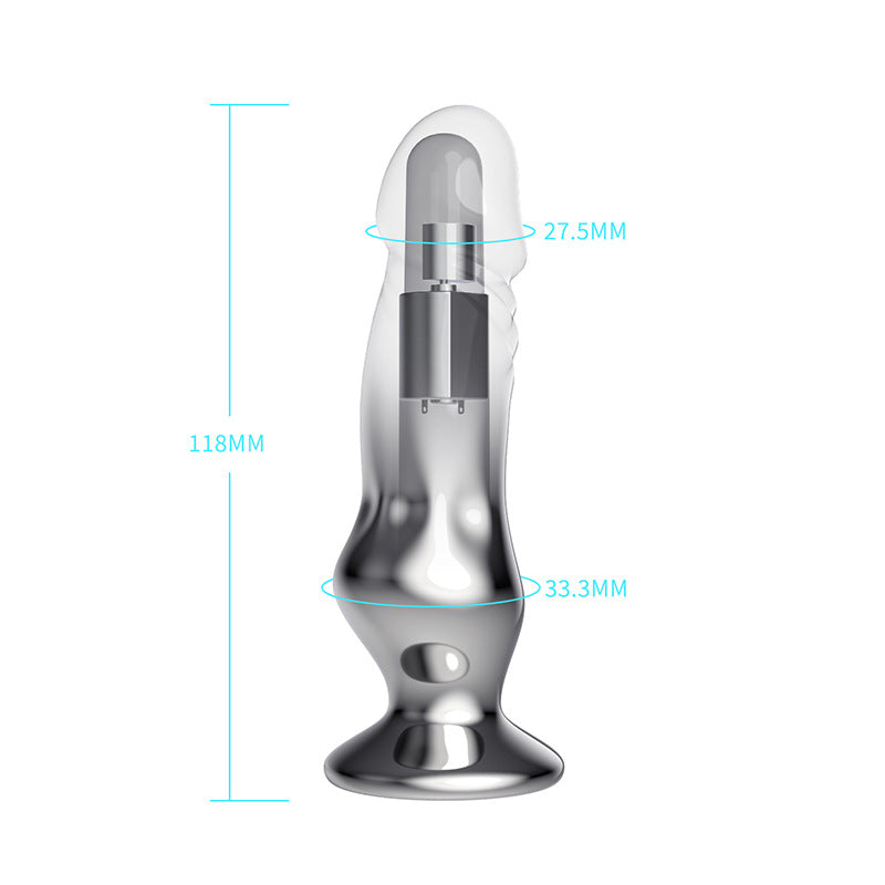 Remote Control Metal Butt Plug - Realistic Dildo Anal Sex Toys for Men Women Wearable