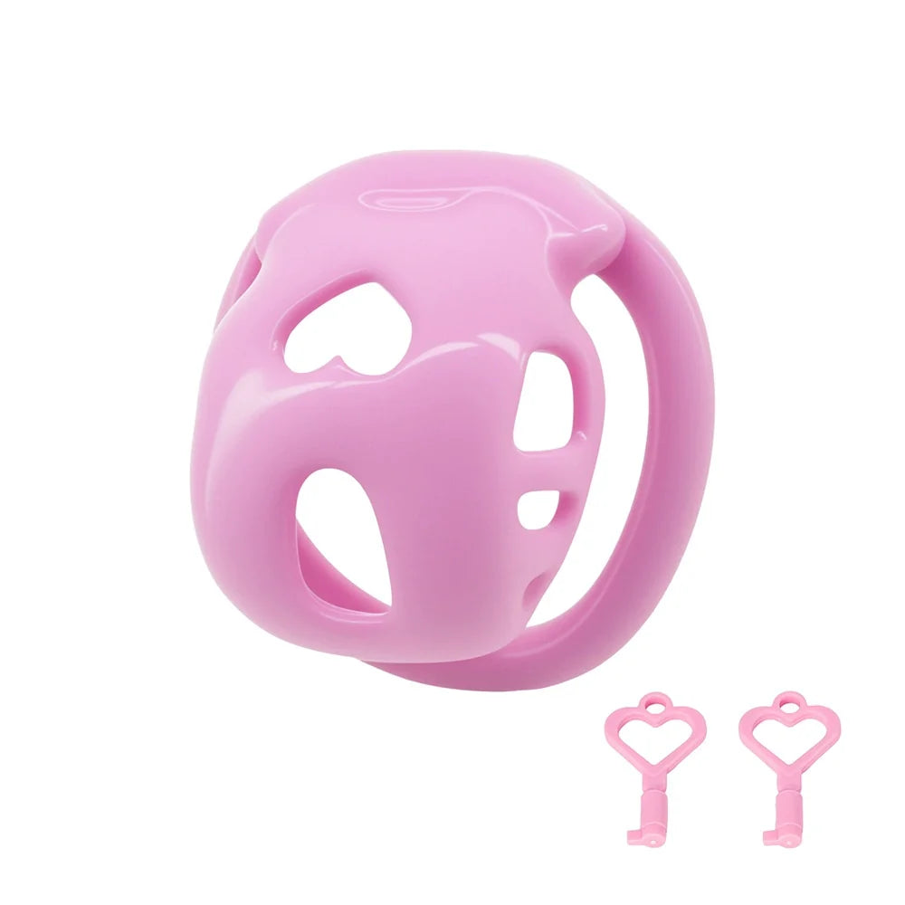 Heart-Detail Ventilated Chastity Cage | Lightweight Resin Control Device