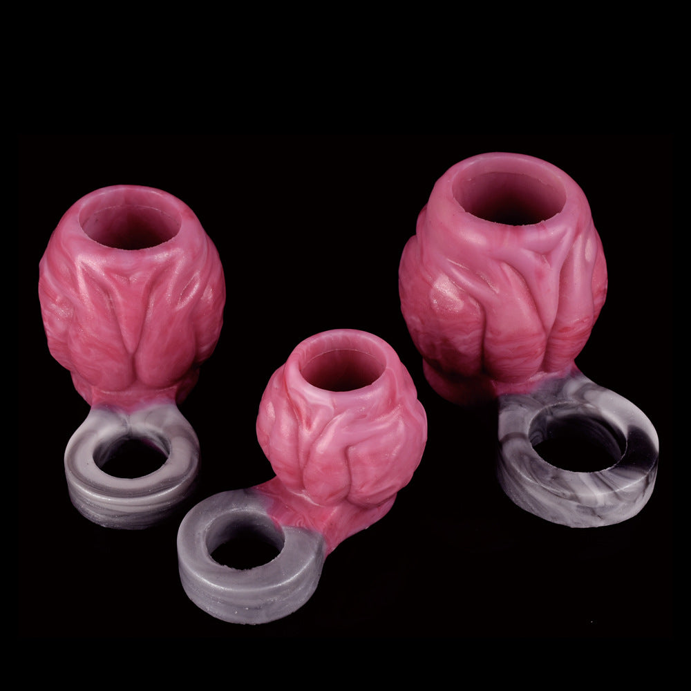 Big Knotted Cock Sleeve Extender - Built-in Penis Ring Fantasy Sex Toys for Men