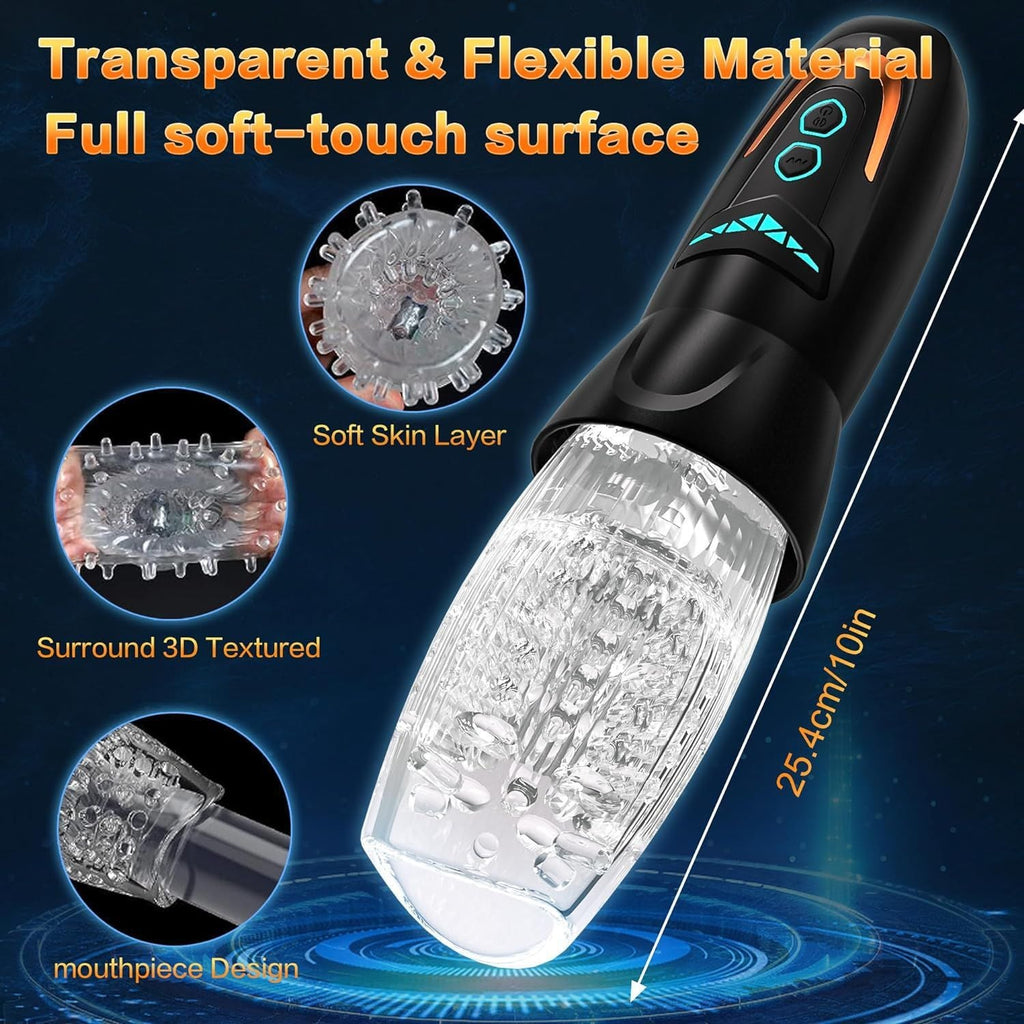 Powerful Masturbation Sleeve Male Stroker - AutoBlow Handheld Rotating Blowjob Masturbator