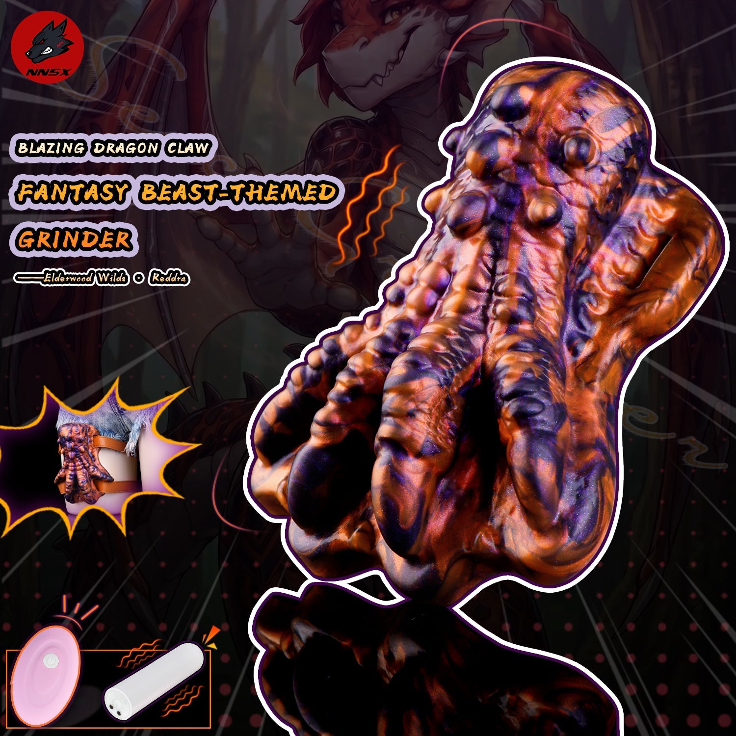 Blazing Dragon Claw Fantasy Grinder Sex Toy – Vibrating Wearable Silicone Grinder