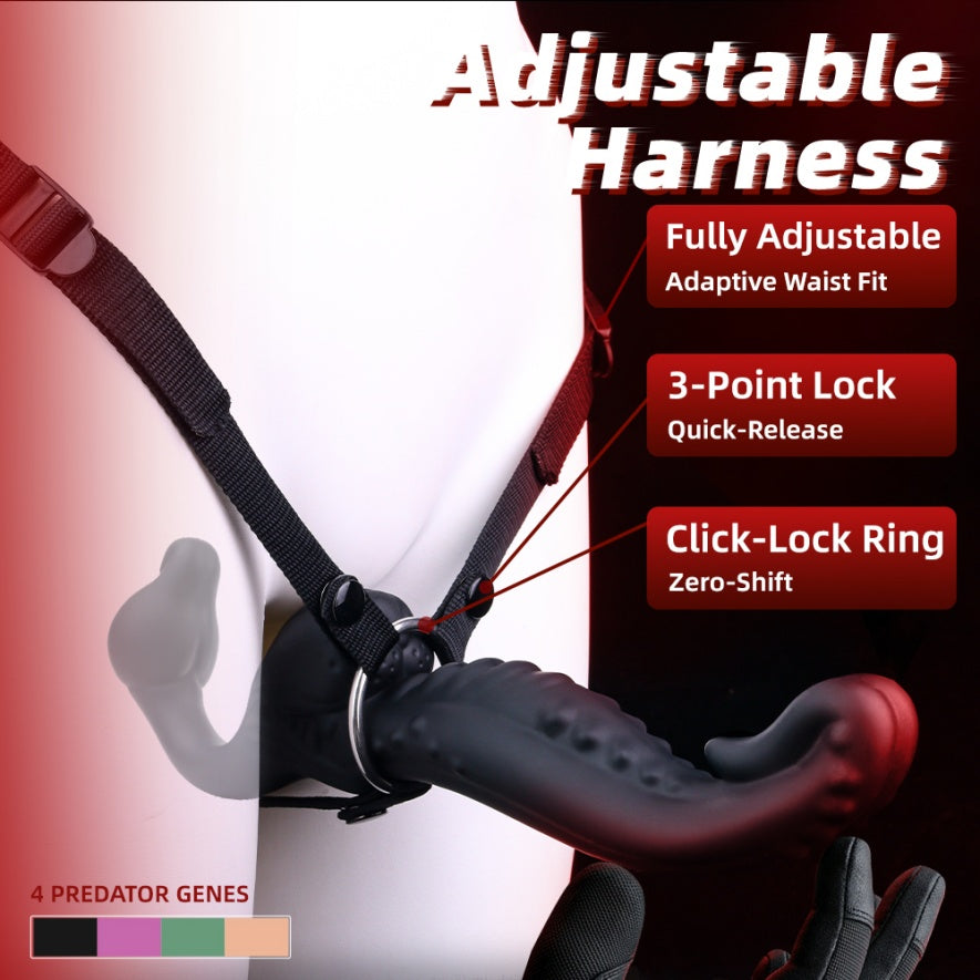 Double-Ended Monster Dildo Vibrator – Strap-On G-Spot Toy for Lesbian & Couples Play