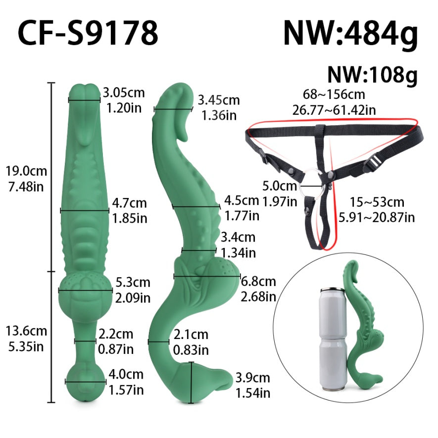 Double-Ended Monster Dildo Vibrator – Strap-On G-Spot Toy for Lesbian & Couples Play