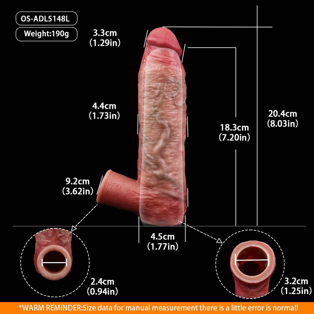 Muscle-Flex Platinum Silicone Cock Sleeve — Realistic Penis Extender for Deeper, More Intense Pleasure