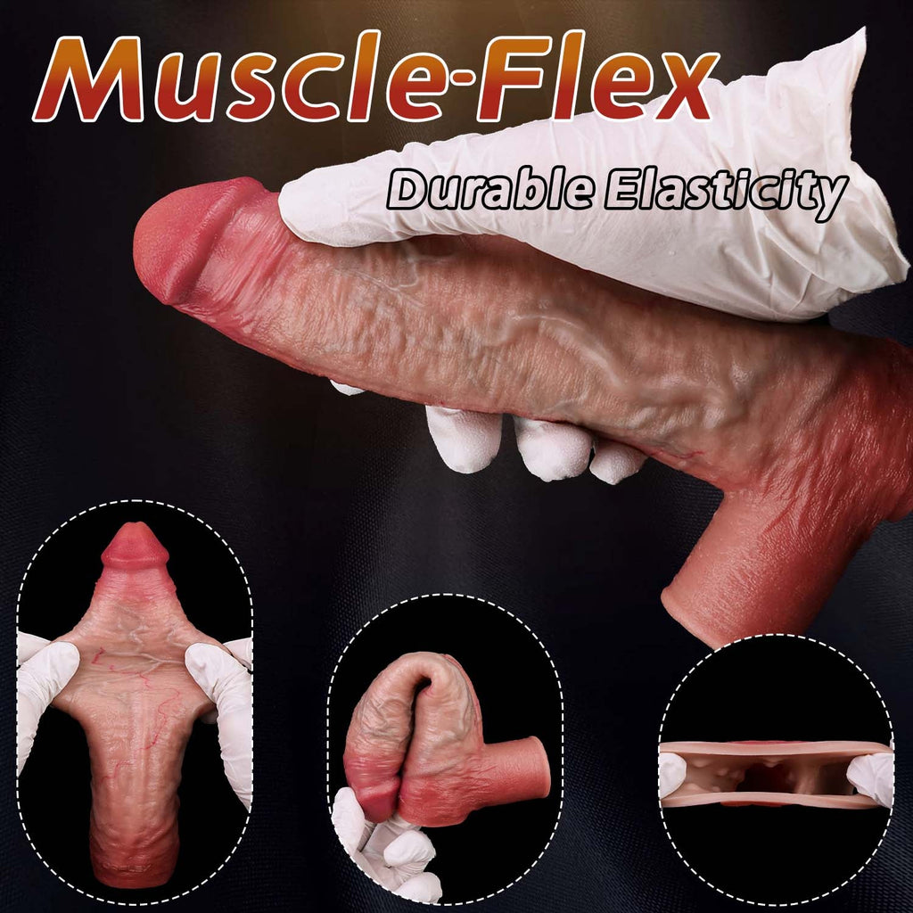 Muscle-Flex Platinum Silicone Cock Sleeve — Realistic Penis Extender for Deeper, More Intense Pleasure
