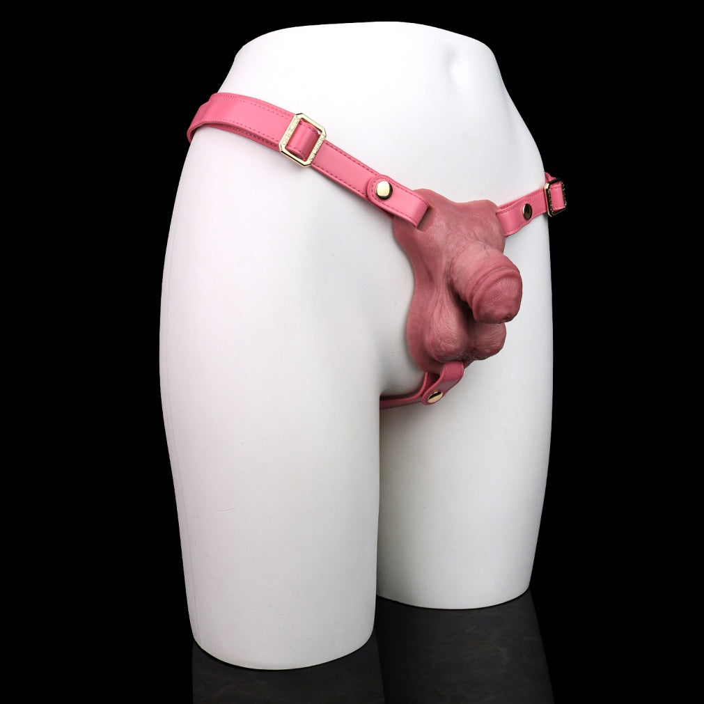 Soft Silicone Chastity Cage Harness – Comfortable Erection Control Device with Leather Straps