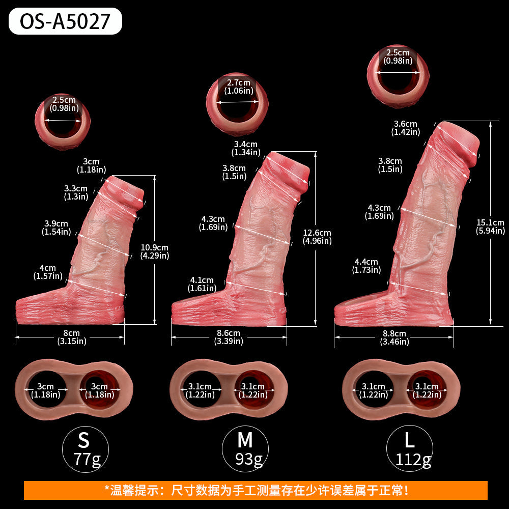 Realistic Penis Sleeve Sheath Sex Toys for Men - Open-end Hollow Dildo Dick Extender