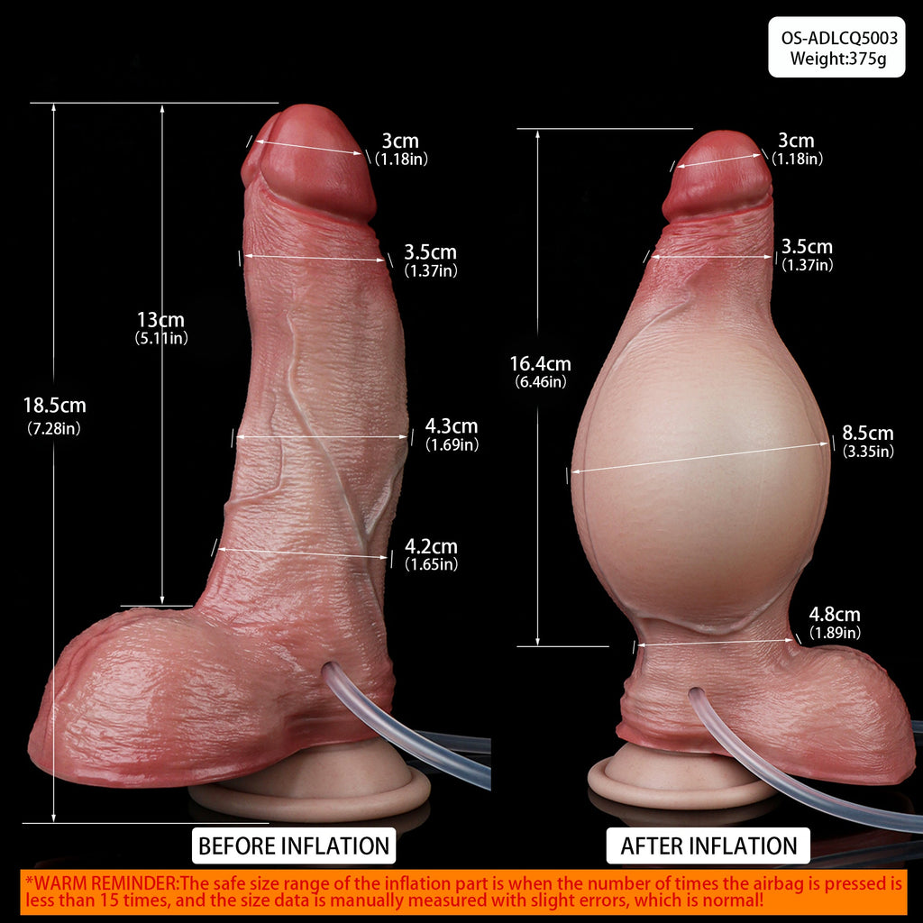 Strapless Realistic Dildo Squirting Inflatable Butt Plug - Suction Cup Silicone Women Anal Toys