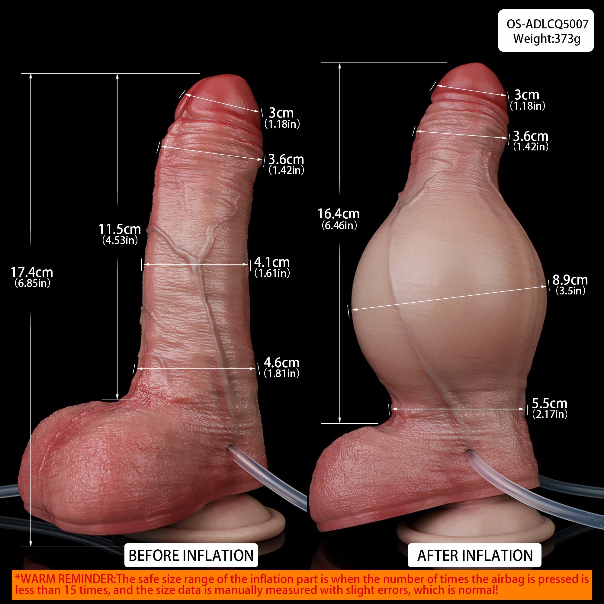 Thick Realistic Dildo Inflatable Ejaculating Butt Plug - Small Glans Lifelike Silicone Anal Sex Toys