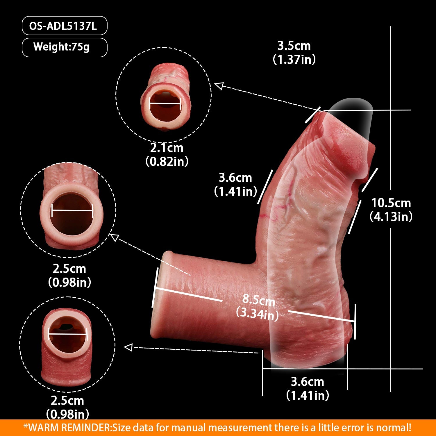 Muscle-Flex Dual-Channel Realistic Cock Sleeve — Platinum Silicone Penis Extender for Longer, Thicker Performance
