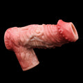 Realistic Muscle-Flex Cock Extender Sleeve — Platinum Silicone Penis Extender for Bigger, Longer Performance