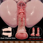 Realistic Muscle-Flex Cock Extender Sleeve — Platinum Silicone Penis Extender for Bigger, Longer Performance