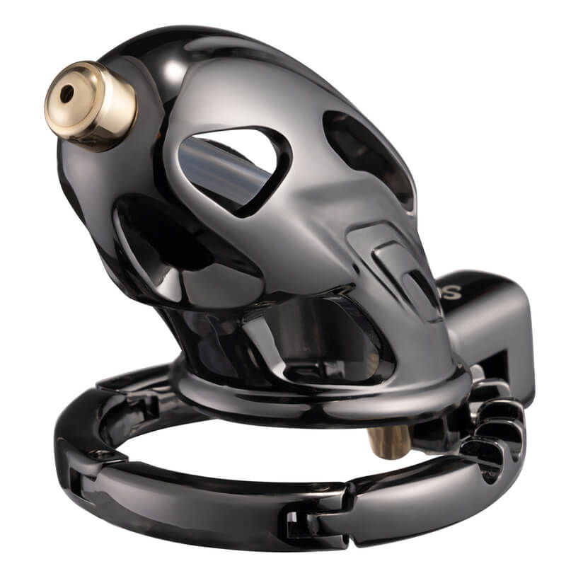 Dragon Guard - Deluxe Locking Chastity Cage with Urethral Sounding - Aluminum Alloy
