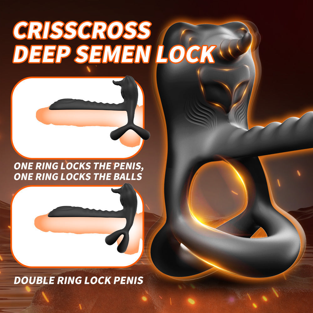 Bull Cock Ring - Vibrating Cock Ring - Double Penetration Cock and Ball Ring
