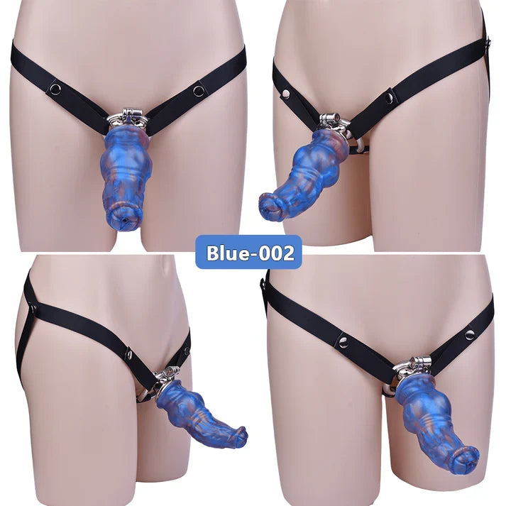Monster Dildo Chastity Cage