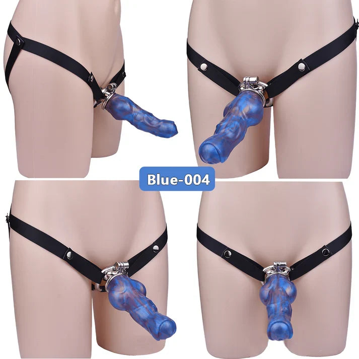 Monster Dildo Chastity Cage
