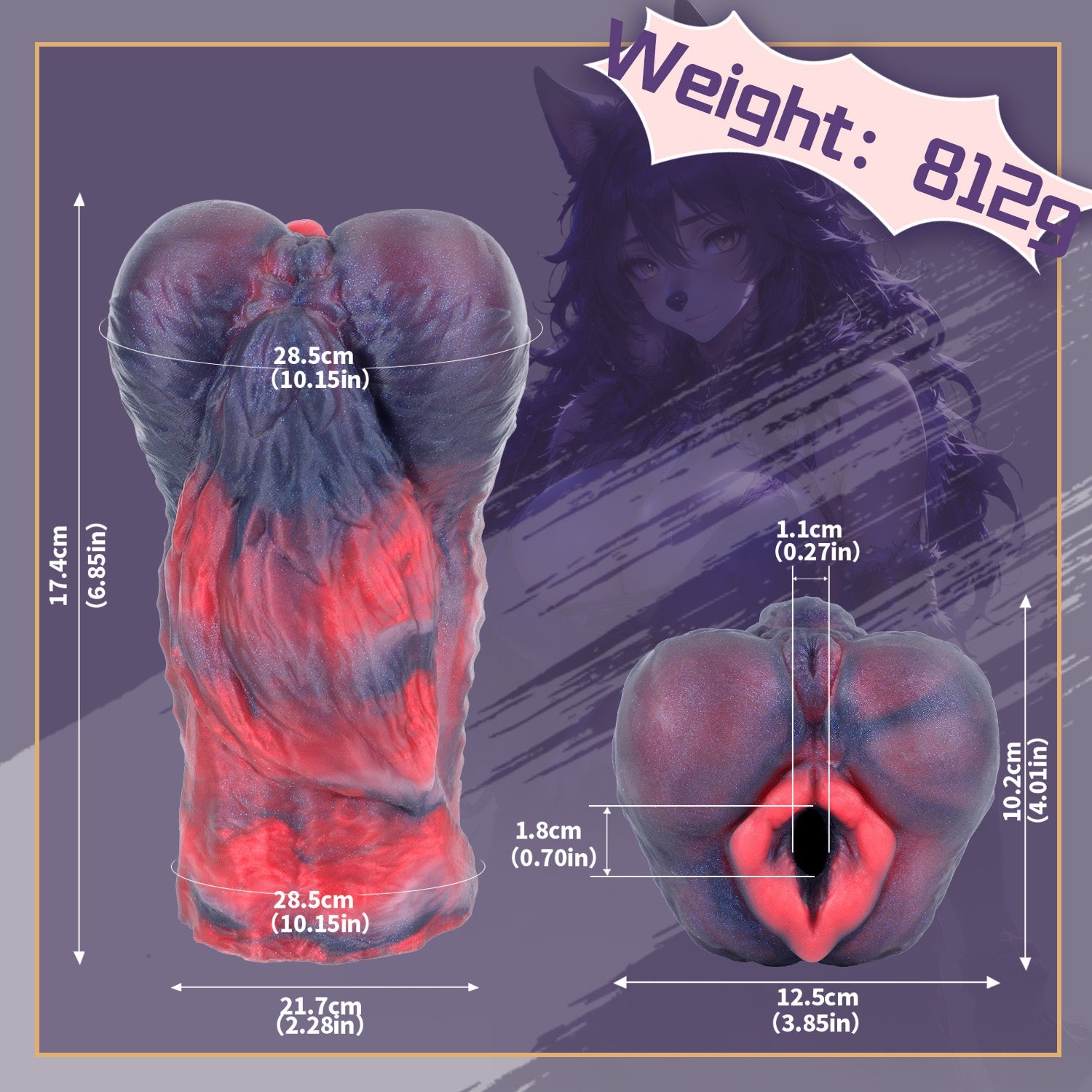 Canine Fantasy Alien Pocket Pussy – Smooth-Coated Dog Masturbator for Male Sex Toys | Platinum Silicone