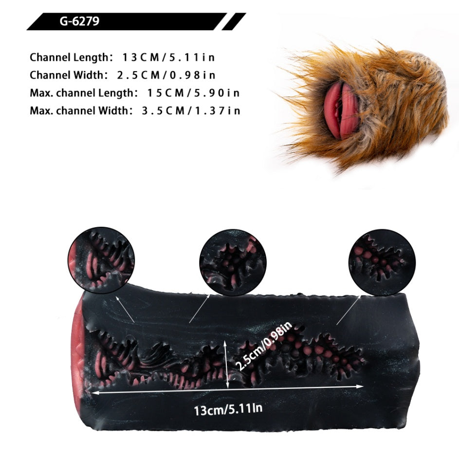 Lioness Fury – Realistic Furry Lion Pocket Pussy | Removable Fur | Platinum Silicone Male Sex Toy