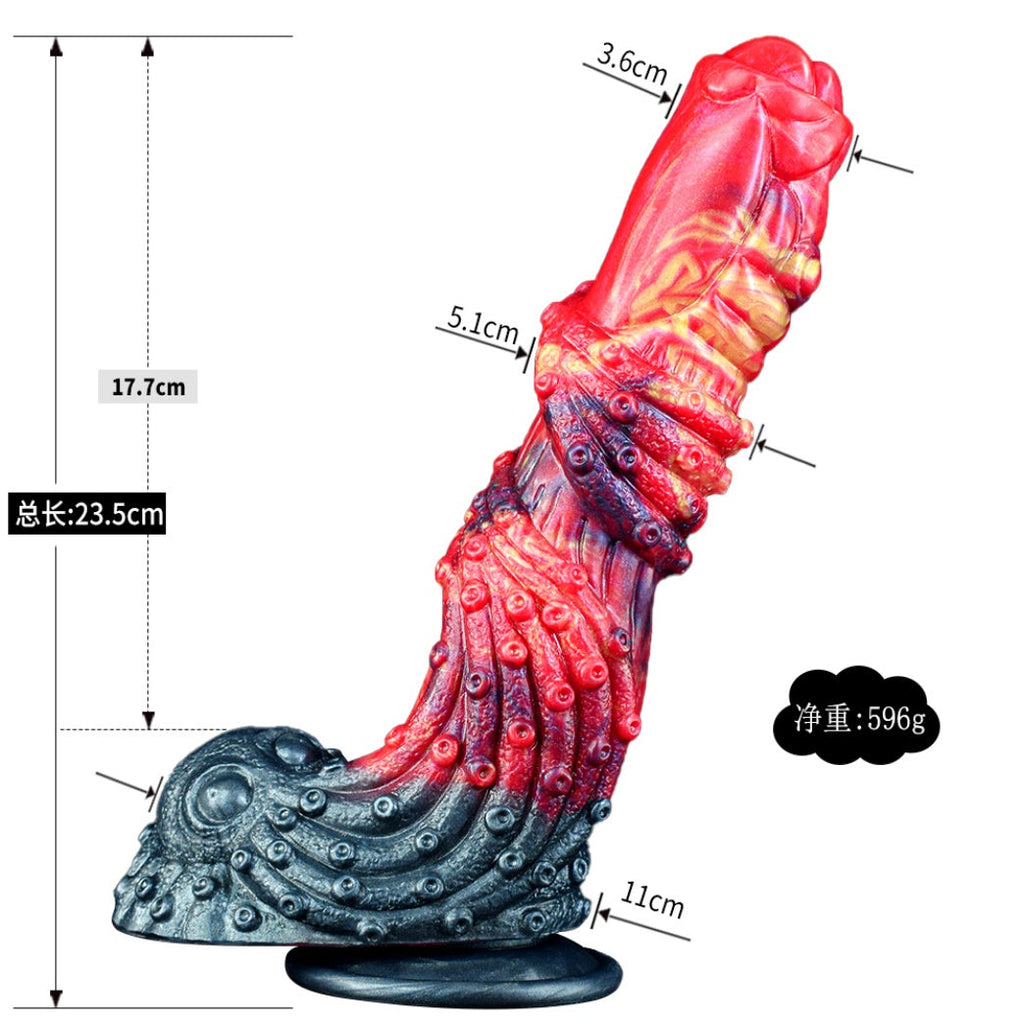 Fire Dragon Tentacle Monster Dildo | Platinum Silicone | Domlust