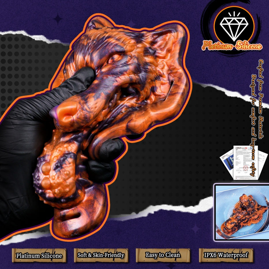 Devouring Desire Wolf Kiss Hazel Fantasy Beast Grinder | Platinum Silicone Grinding Sex Toy