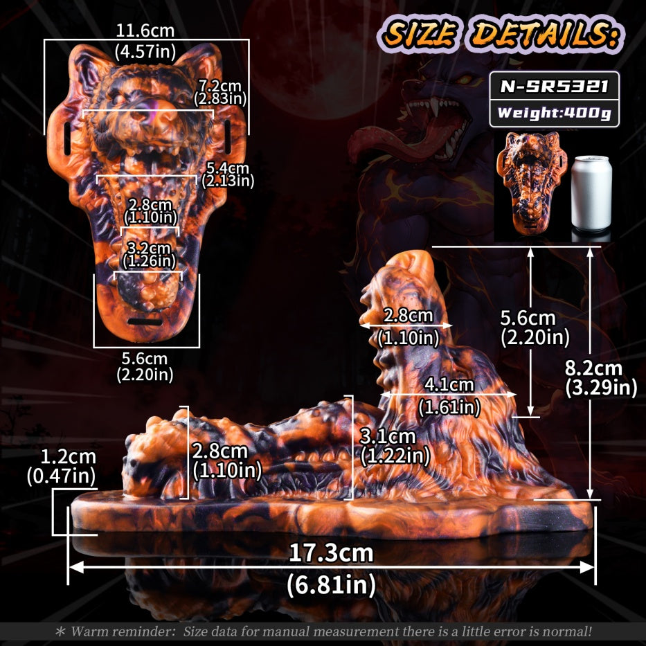 Devouring Desire Wolf Kiss Hazel Fantasy Beast Grinder | Platinum Silicone Grinding Sex Toy