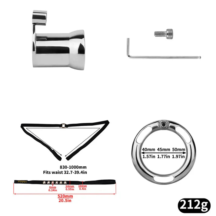Metal Inverted Chastity Cage – Heavy Duty Stainless Steel Male Chastity Device, Secure Fit, Discreet Wear, Support Belt Compatible