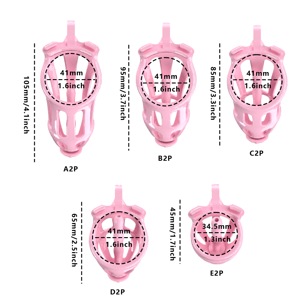 3D Printed Male Chastity Cage – Lightweight Penis Lock with 5 Rings for Erection Control & Bondage Fun
