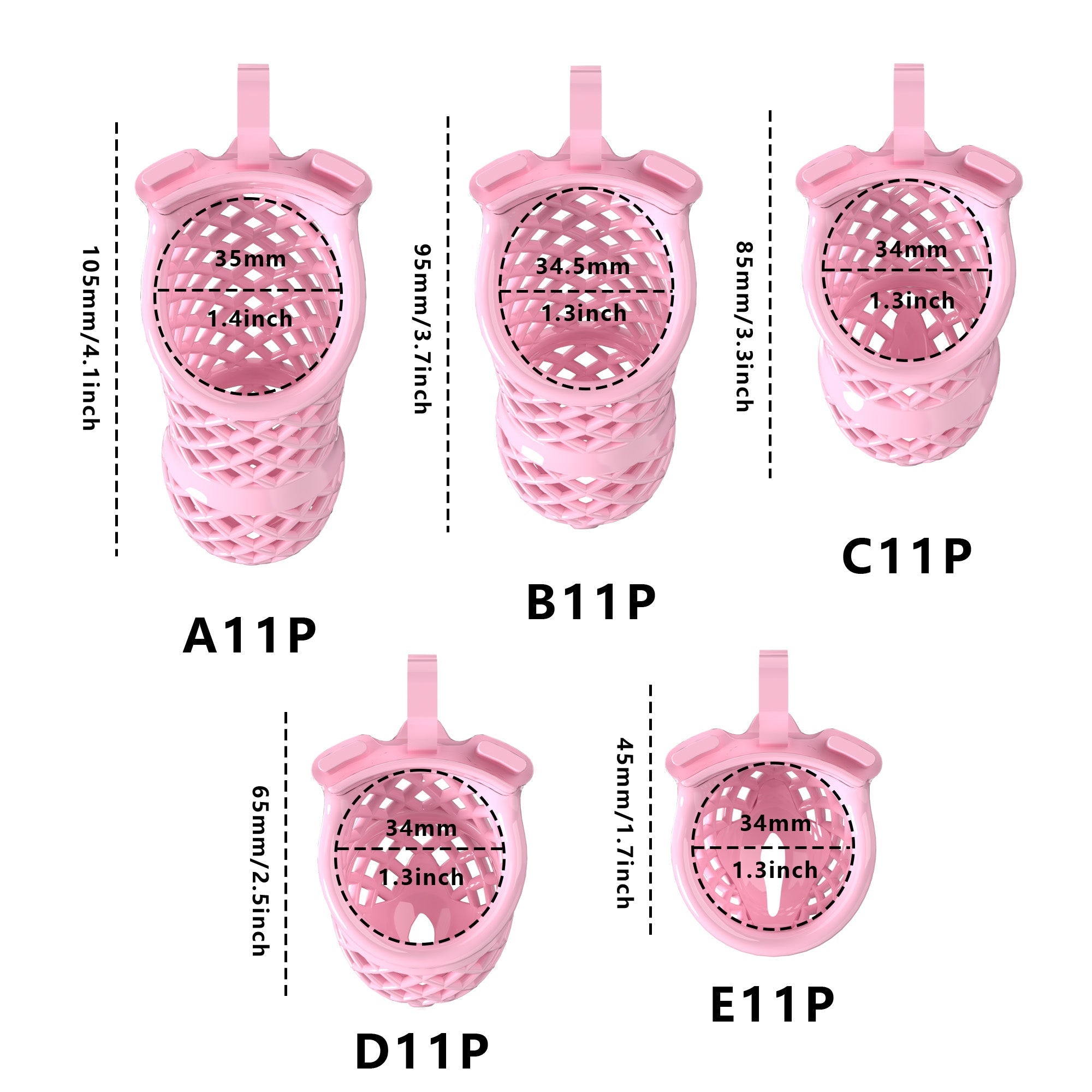 Mesh Ventilated Labia Chastity Cage – Multiple Sizes for All-Day Comfort