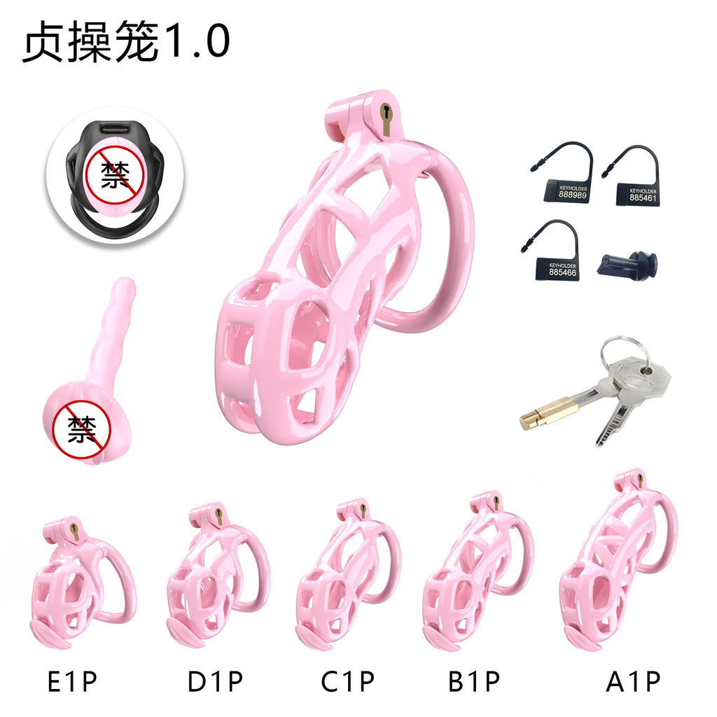 3D Printed Male Chastity Cage with Lock & 5 Rings – Resin Virginity Device for Men