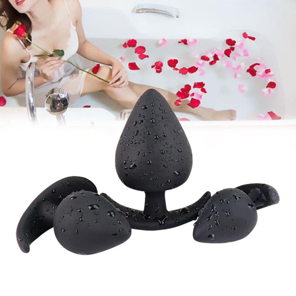 Peach-Silicone-Anal-Training-Set-Peach-Shape-Butt-Plug