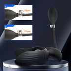 Petal - Inflatable Vibrating Butt Plug - Black Anal Dilator
