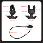 Petal - Inflatable Vibrating Butt Plug - Black Anal Dilator