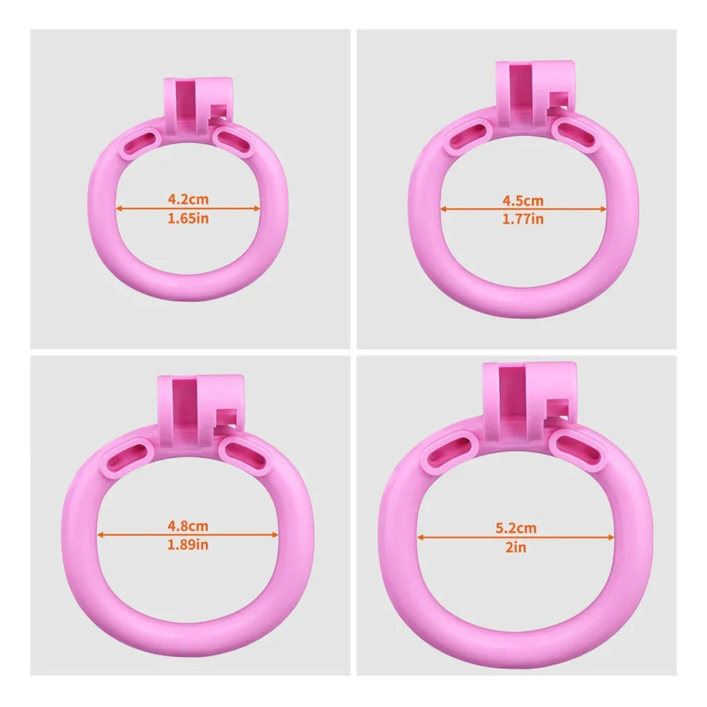 Pink Shell Chastity Cage – Resin Sissy Chastity Device with Pearl Design | Cute Male Chastity Cage