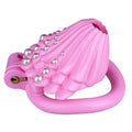Pink Shell Chastity Cage – Resin Sissy Chastity Device with Pearl Design | Cute Male Chastity Cage