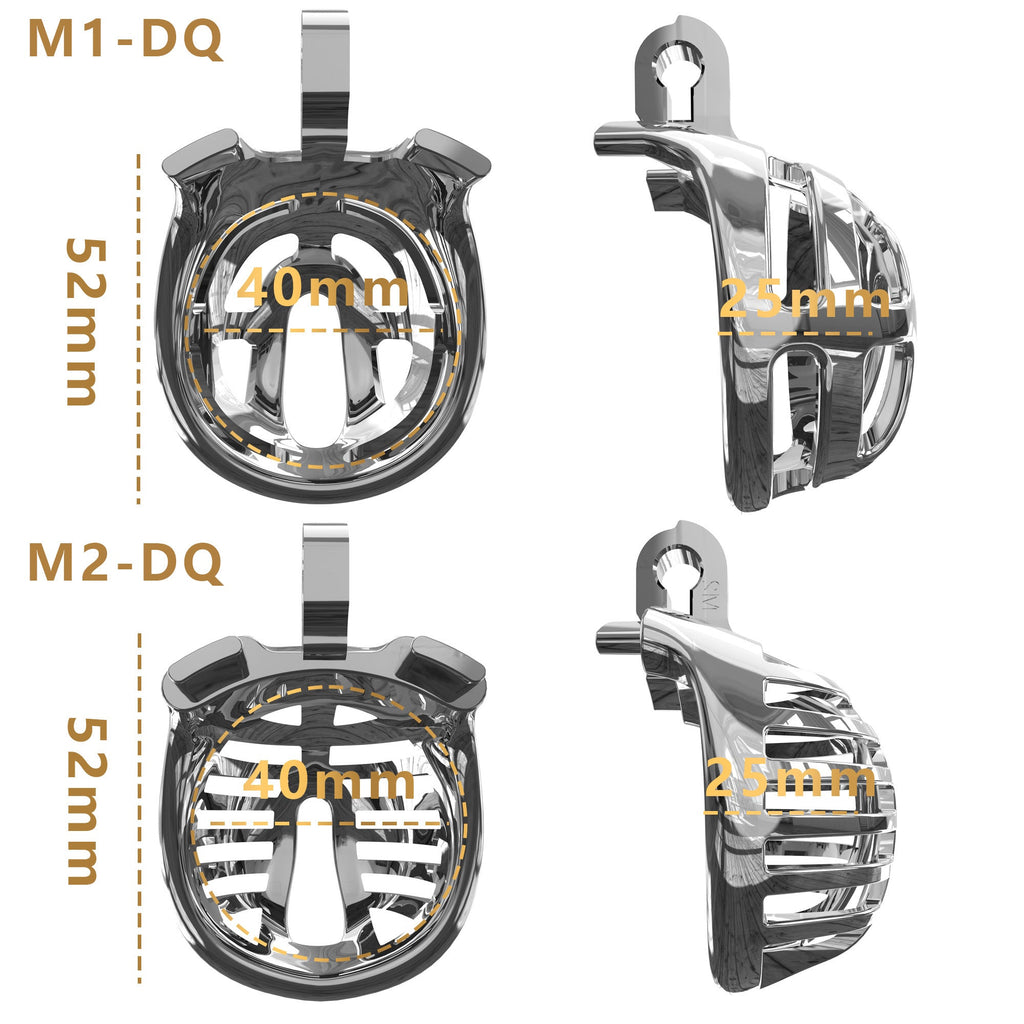 Gradient Gunmetal & Rose Gold Short Resin Chastity Cage – Breathable Design