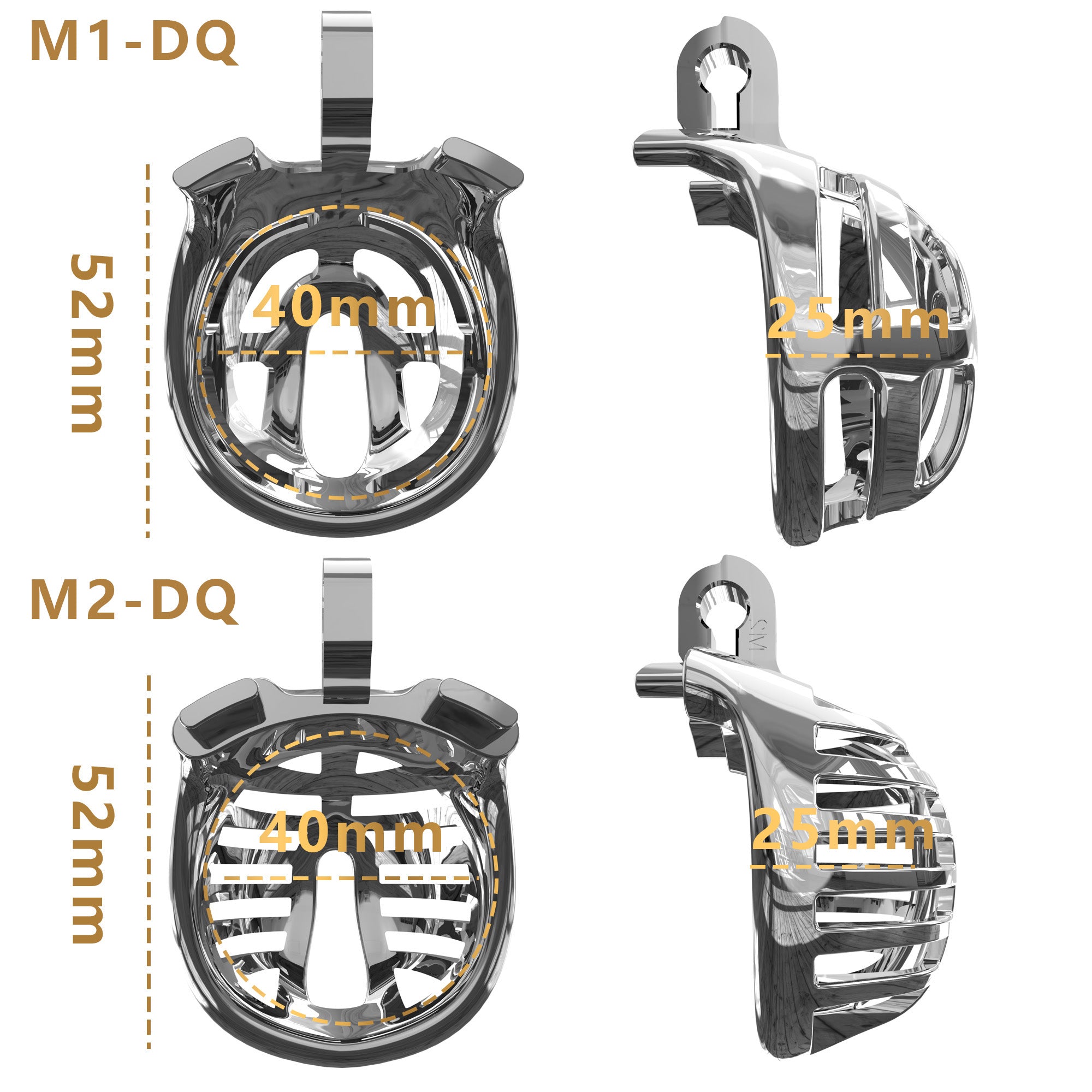 Gradient Gunmetal & Rose Gold Short Resin Chastity Cage – Breathable Design