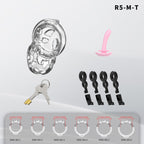 Heart-Shaped Hollow Silicone Chastity Cage | Male S/M 6 Rings, Key Lock (R5)