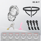 Heart-Shaped Hollow Silicone Chastity Cage | Male S/M 6 Rings, Key Lock (R5)