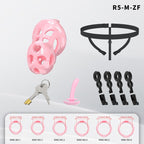 Heart-Shaped Hollow Silicone Chastity Cage | Male S/M 6 Rings, Key Lock (R5)