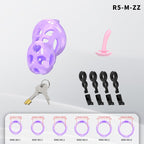Heart-Shaped Hollow Silicone Chastity Cage | Male S/M 6 Rings, Key Lock (R5)
