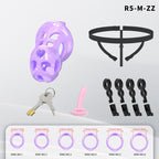Heart-Shaped Hollow Silicone Chastity Cage | Male S/M 6 Rings, Key Lock (R5)
