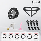 Heart-Shaped Hollow Silicone Chastity Cage | Male S/M 6 Rings, Key Lock (R5)