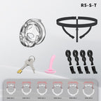 Heart-Shaped Hollow Silicone Chastity Cage | Male S/M 6 Rings, Key Lock (R5)