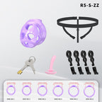 Heart-Shaped Hollow Silicone Chastity Cage | Male S/M 6 Rings, Key Lock (R5)
