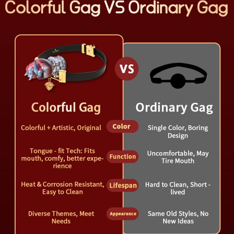Female Strap-on Monster Gag Ball Restraint – Colorful Silicone Extreme Oral Sex Toy