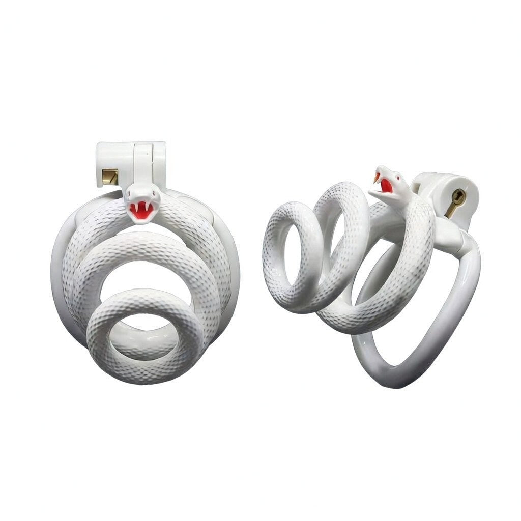 Snake-Shaped Resin Chastity Cage – Spiral Wrap Design | Lightweight, Breathable & Secure Fit